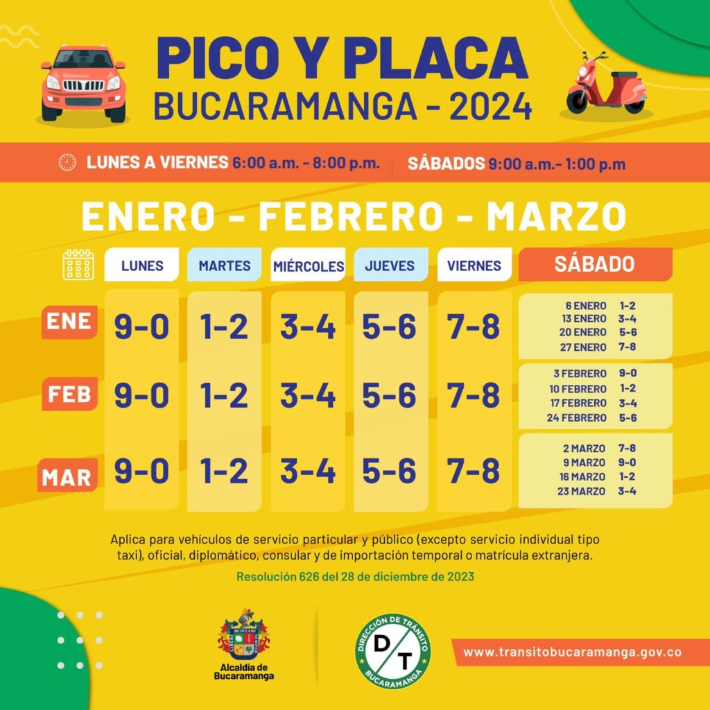 Atentos Inició La Rotación De Pico Y Placa En Bucaramanga Periodico